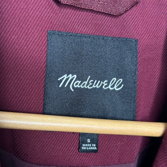 MADEWELL Drapeweave Caldwell Double-Breast Blazer Cabernet Maroon Red Sz S {W5} - Picture 7 of 9